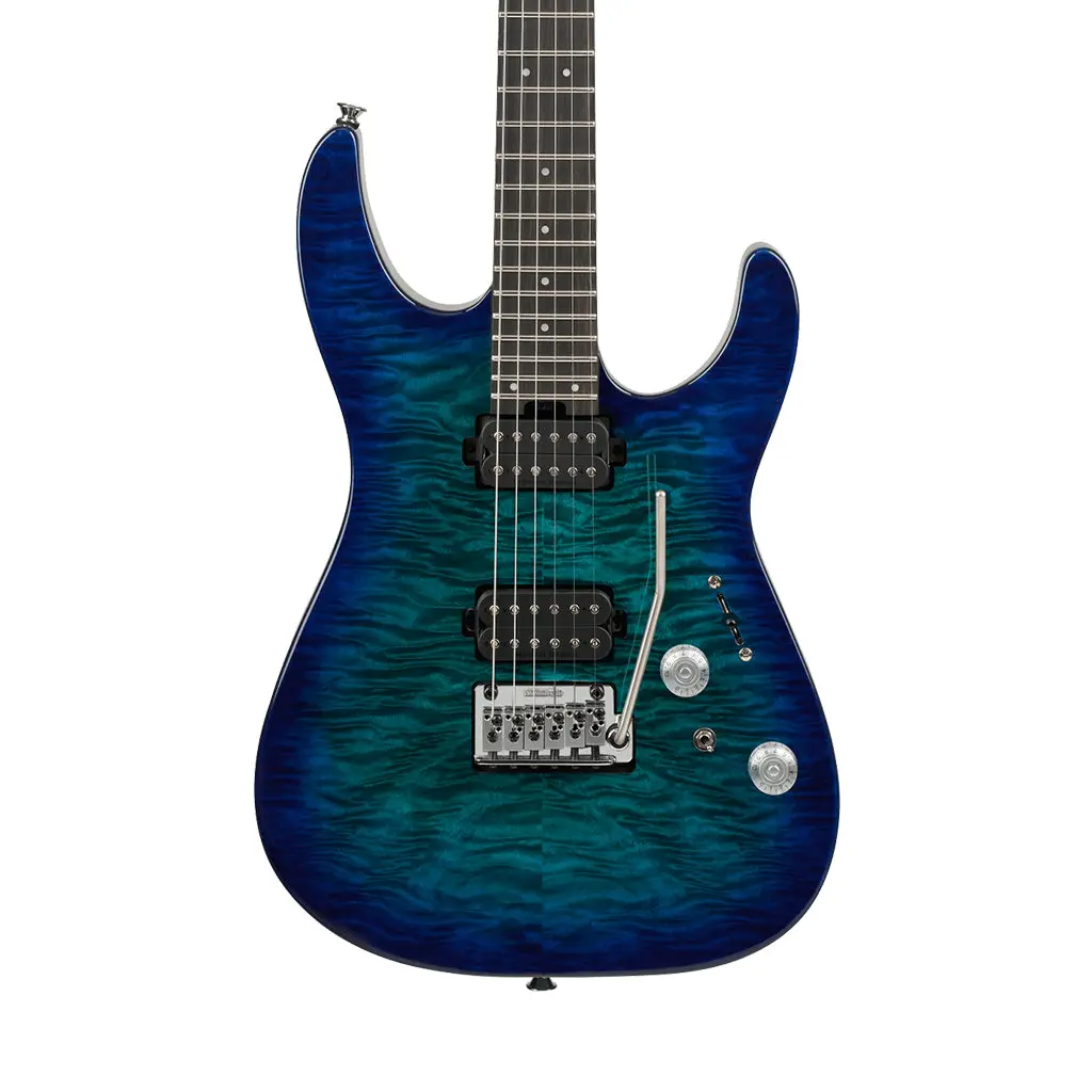 Charvel Pro-Mod Plus Dk24 Hh 2Pt Eb Qm Electric Guitar - Chlorine Burst 1