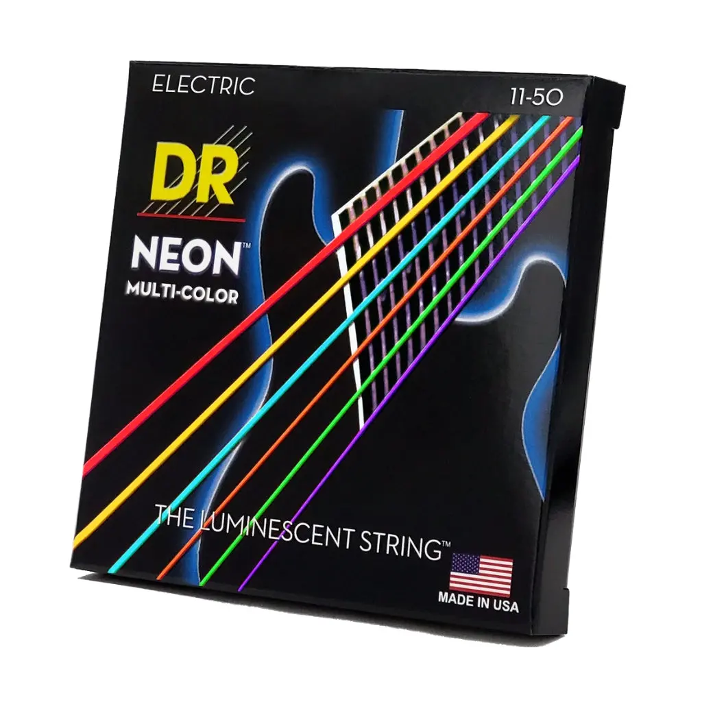 Dr Hi-Def Neon Multi-Color K3 Coated Electric Guitar Strings - Heavy 11-50 1
