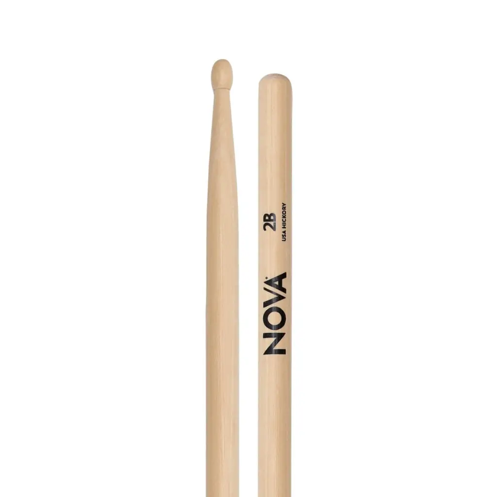 Vic Firth Nova Hickory Drumsticks - 2B - Wood Tip 1