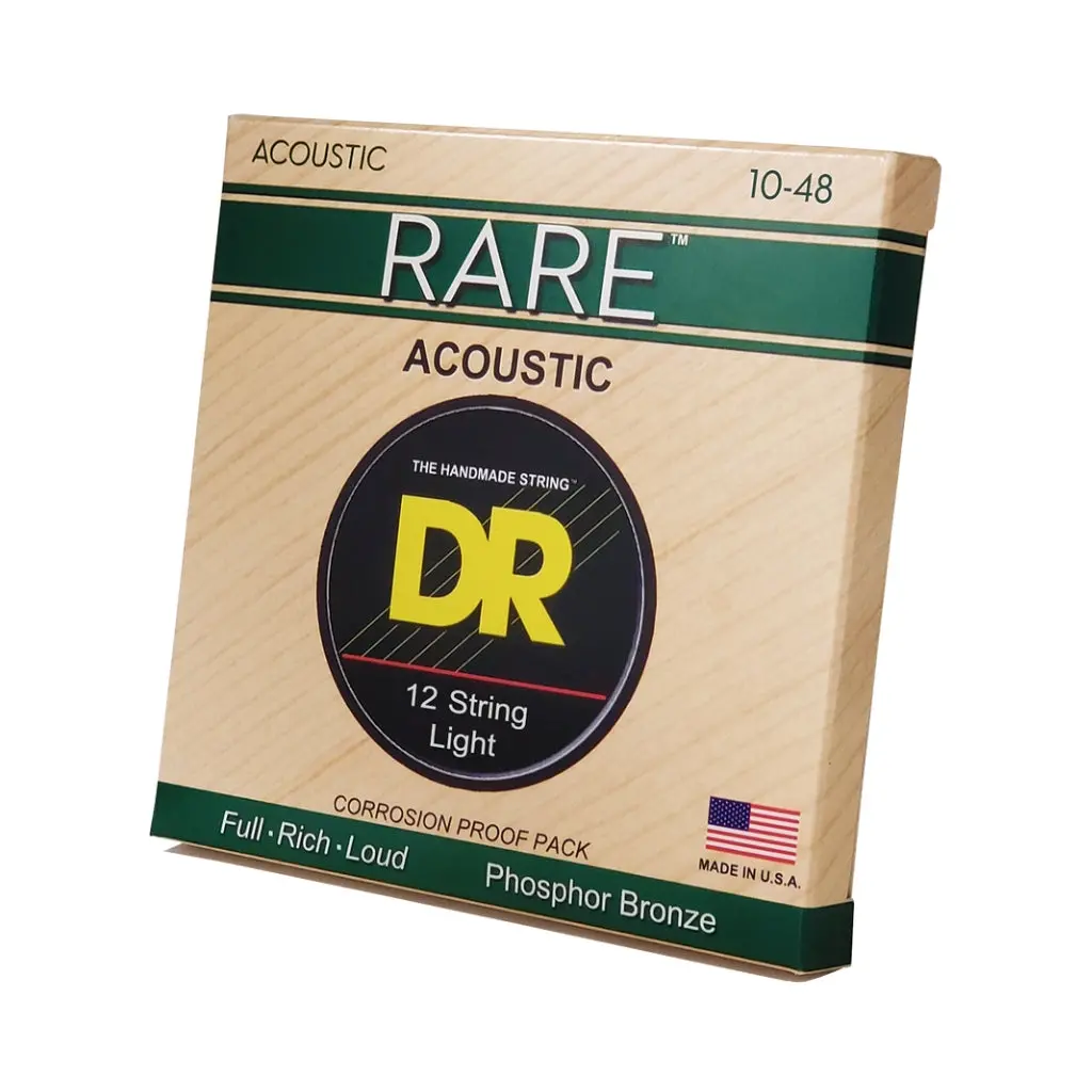 Dr Rare Phosphor Bronze Acoustic Guitar Strings - 12-String Extra 10-48 1