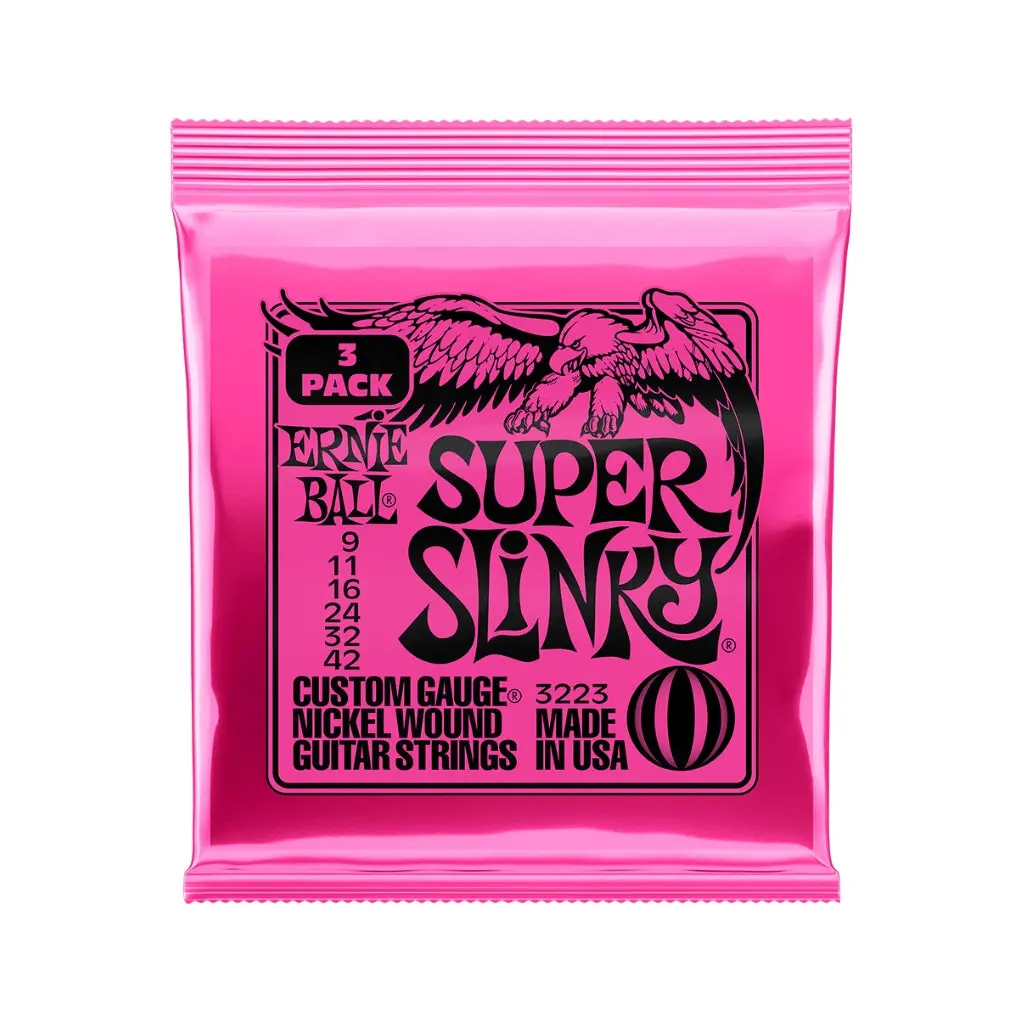 Ernie Ball Super Slinky Nickel Wound 9-42 Electric Guitar Strings - 3 Pack 1