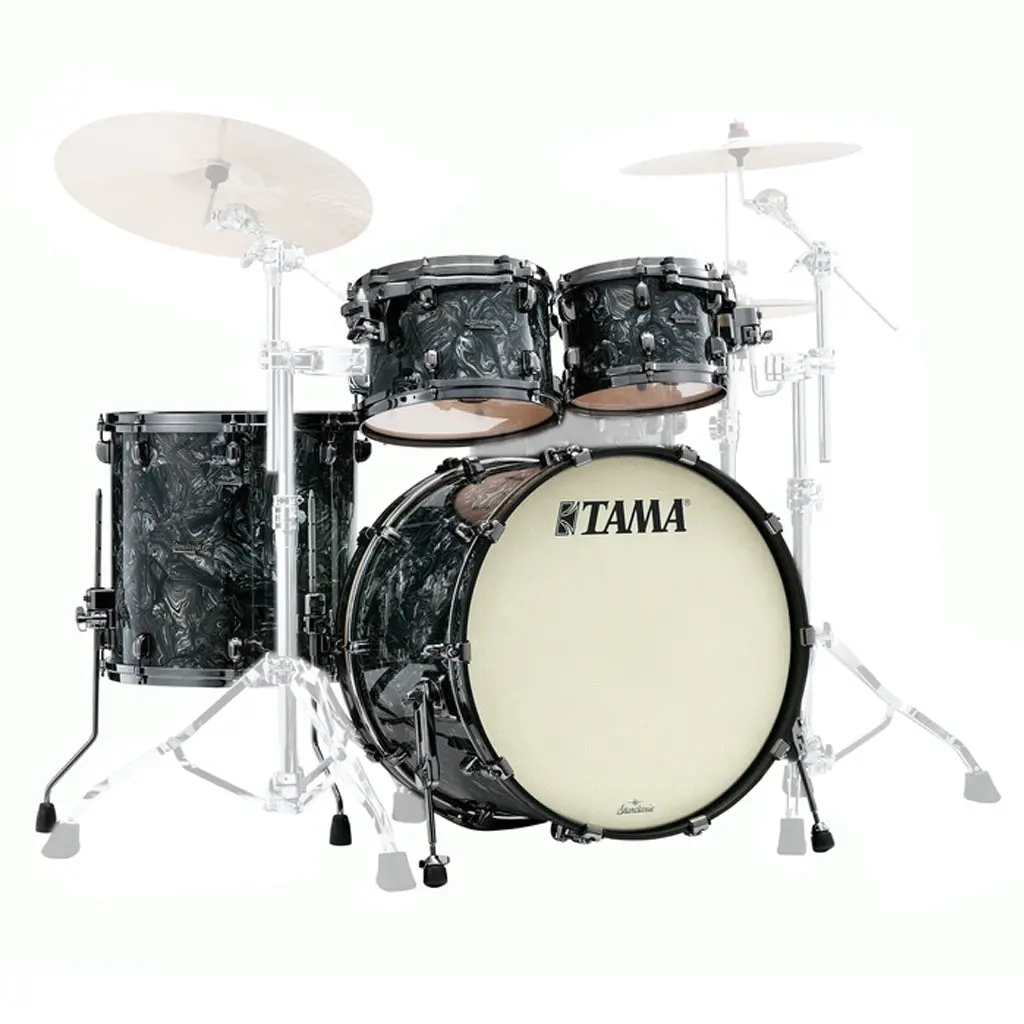 Tama Mr42tzbns Starclassic 4-Piece Maple Shell Kit - Charcoal Swirl 1