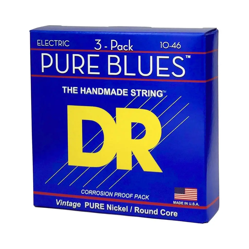 Dr Pure Blues Pure Nickel Electric Guitar Strings - 3-Pack Medium 10-46 1