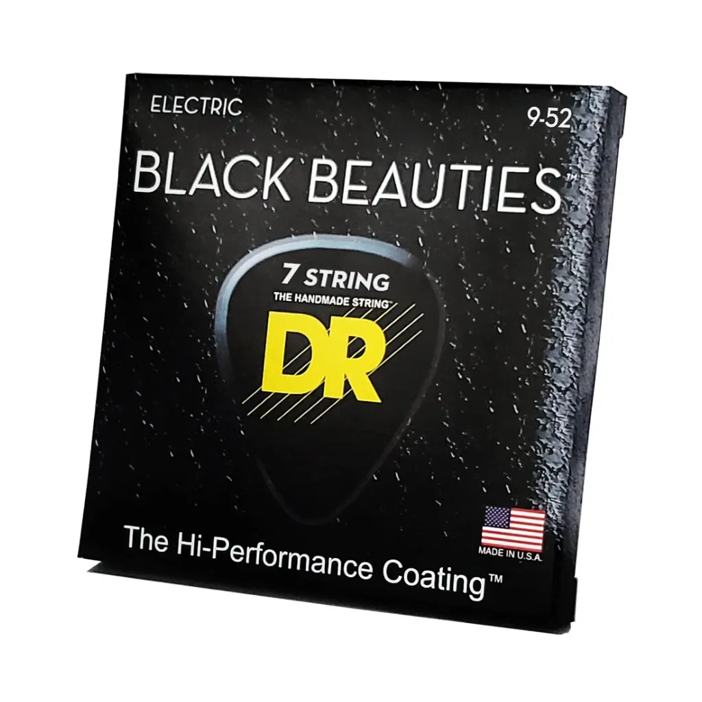 Dr Black Beauties K3 Coated Electric Guitar Strings - 7-String Light 9-52 1