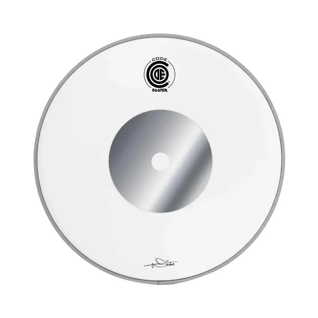 Code Boomer Tom Clear With Chrome Donut Dot Drumhead - 8 Inches 1