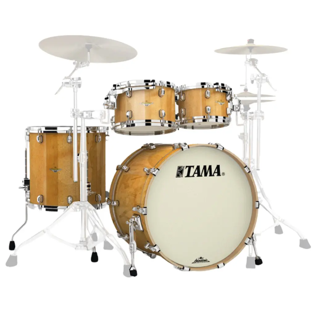 Tama Starclassic Maple 4-Piece Shell Pack With 22" Bass Drum - Gloss Natural Movingui (No Extra Hardware Included) 1