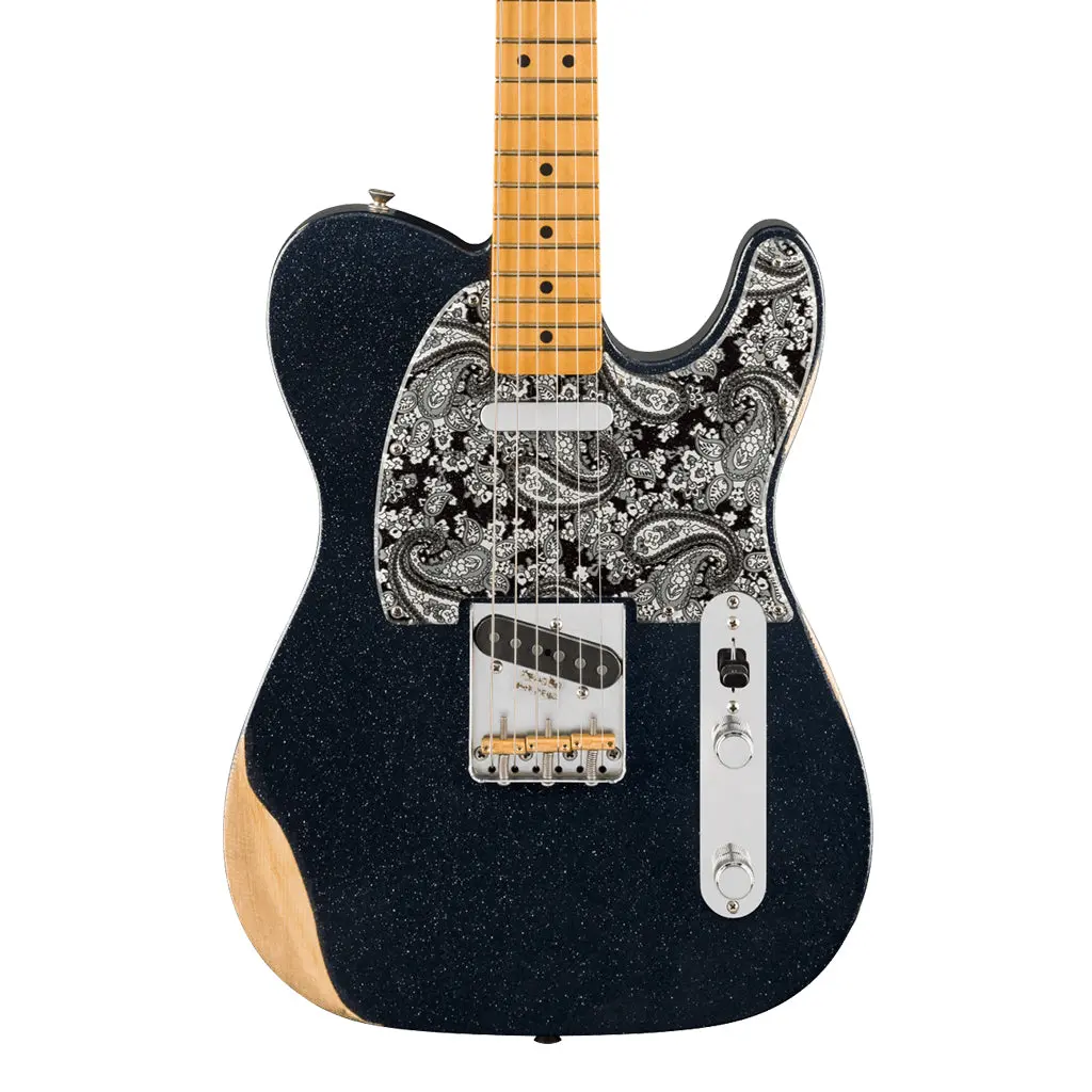 Fender Brad Paisley Road Worn Telecaster - Black Sparkle, Maple Fingerboard 1