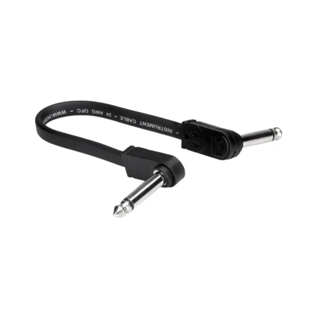 Hosa Technology Molded Low Profile Right-Angle To Same Flat Guitar Patch Cable 6In 1