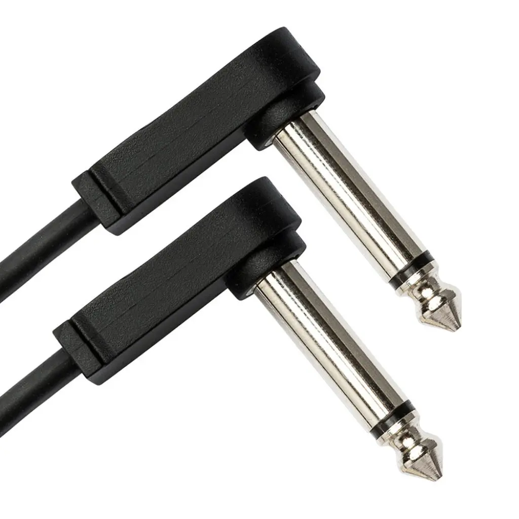 Hosa Technology Molded Low-Profile Right-Angle To Same Guitar Patch Cable 1Ft 2