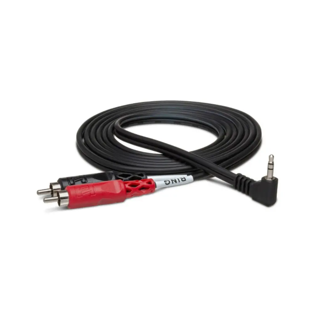 Hosa Technology Right Angle 3.5Mm Trs To Dual Rca Stereo Breakout Cable 6Ft 1