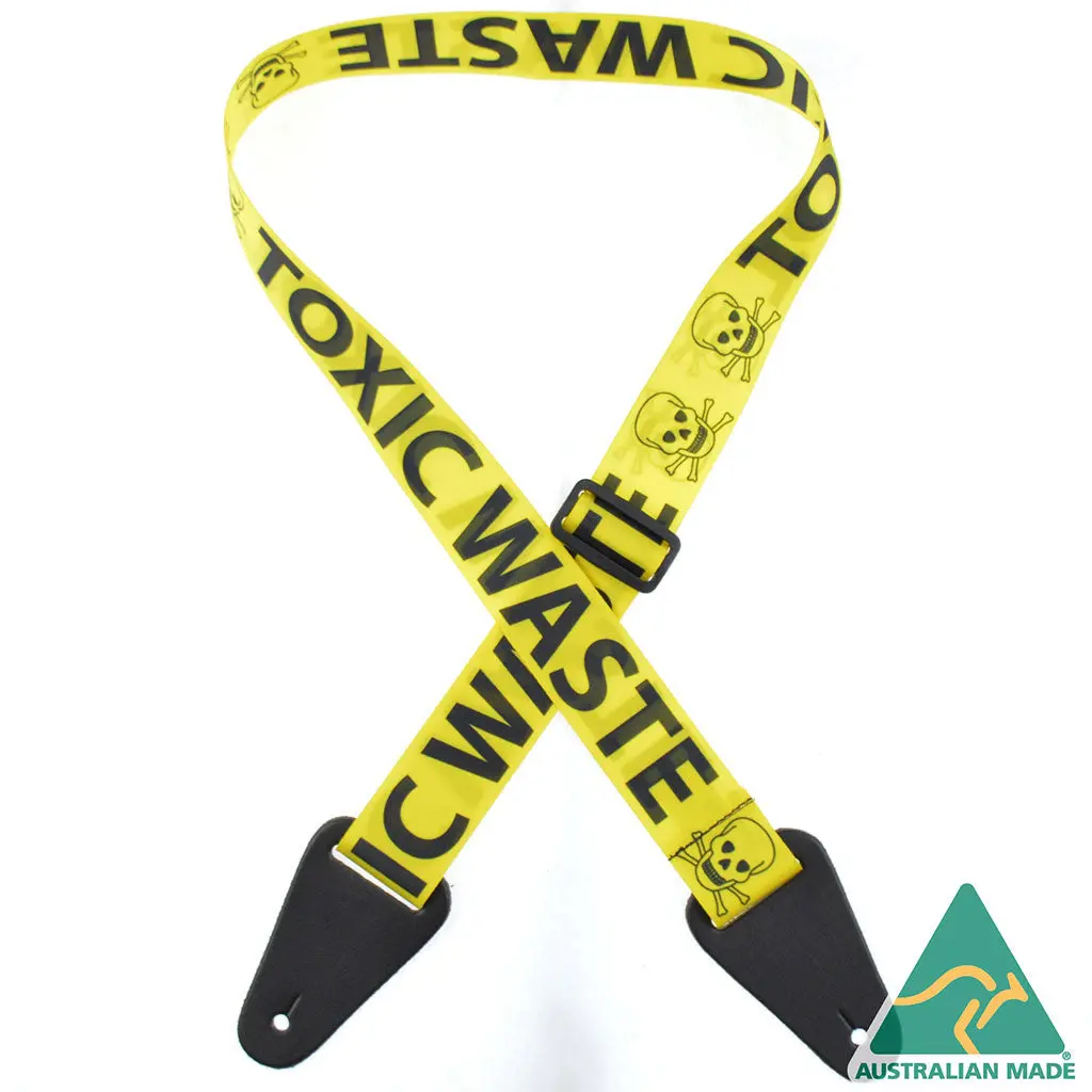 Colonial Leather - Toxic Waste Printed Webbing Guitar Strap 1