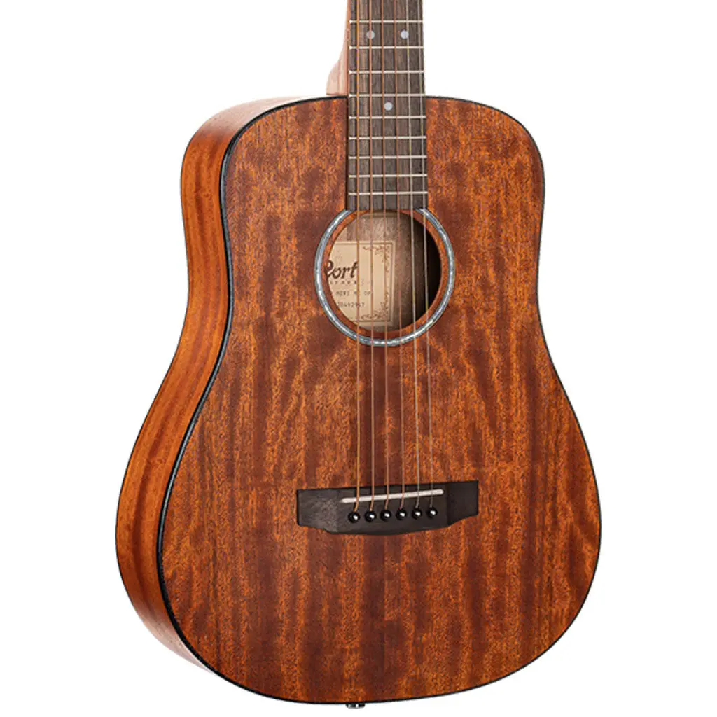 Cort Ad Mini Mahogany Open Pore Acoustic Guitar With Bag 1
