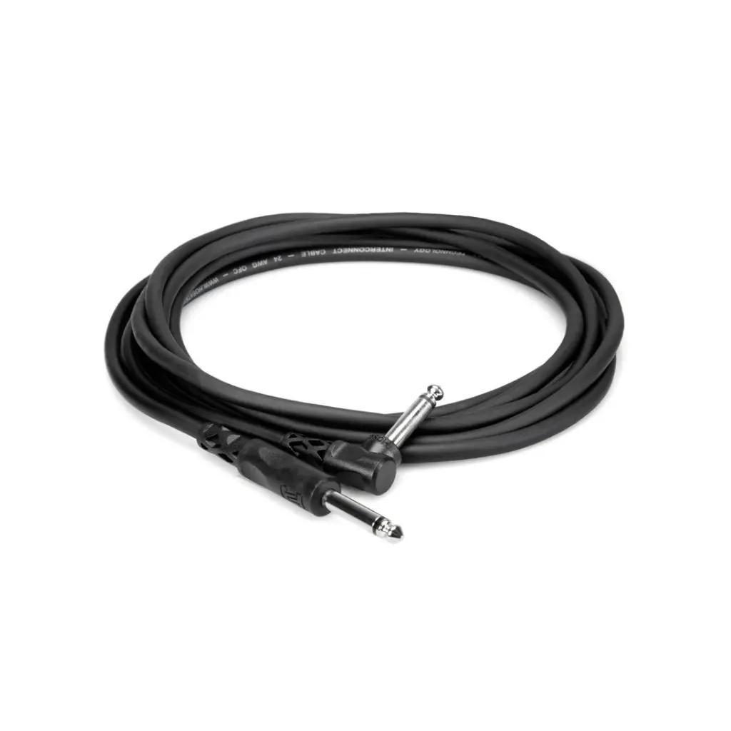 Hosa Technology 1/4 In Ts To Right-Angle 1/4 In Ts Unbalanced Interconnect 5Ft 1