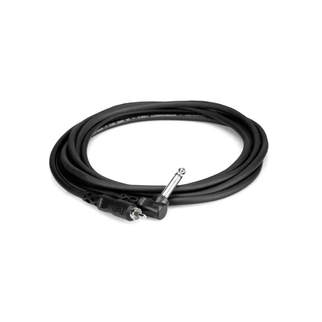 Hosa Technology Right-Angle 1/4 In Ts To Rca Unbalanced Interconnect 3Ft 1