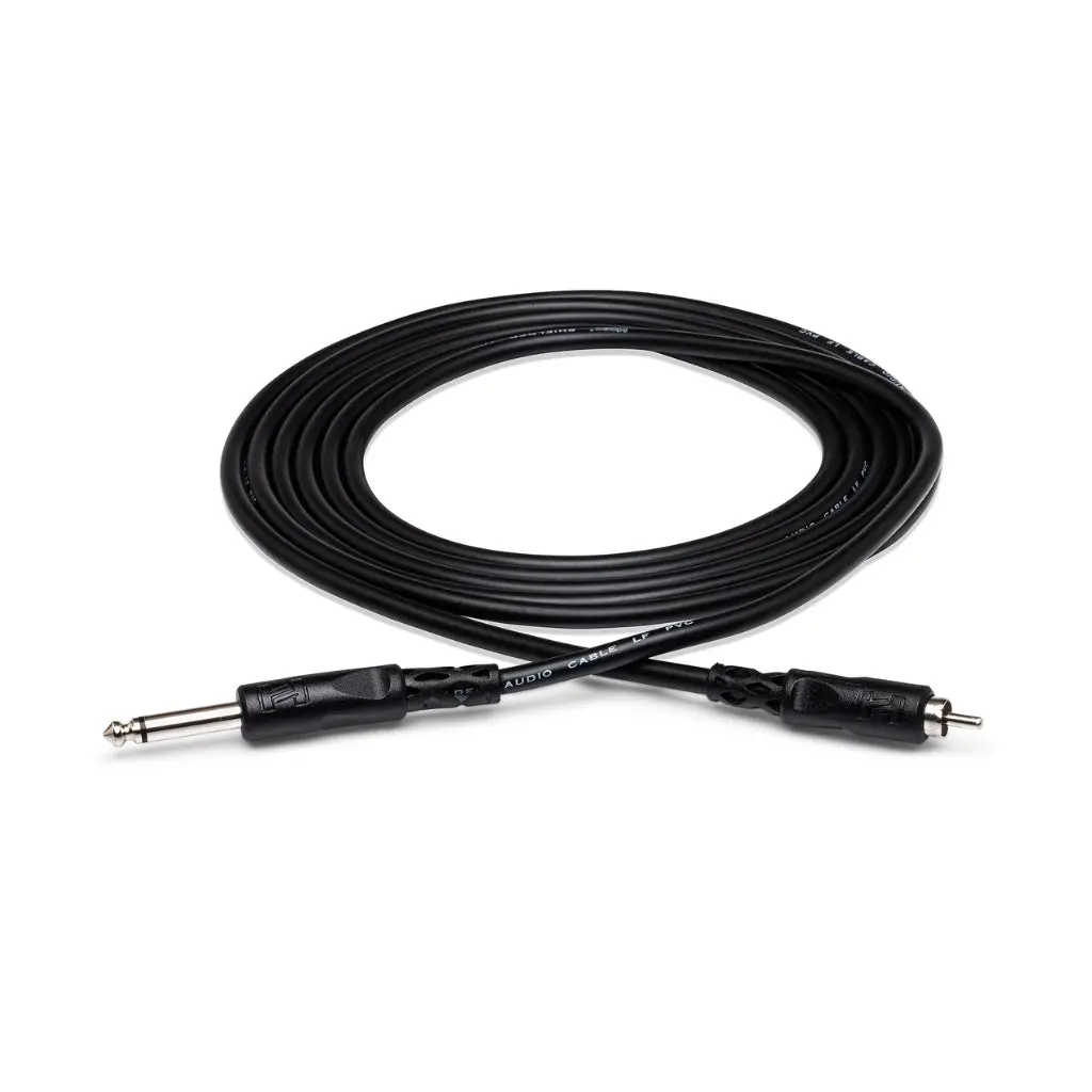 Hosa Technology 1/4 In Ts To Rca Unbalanced Interconnect Cable 10Ft 1