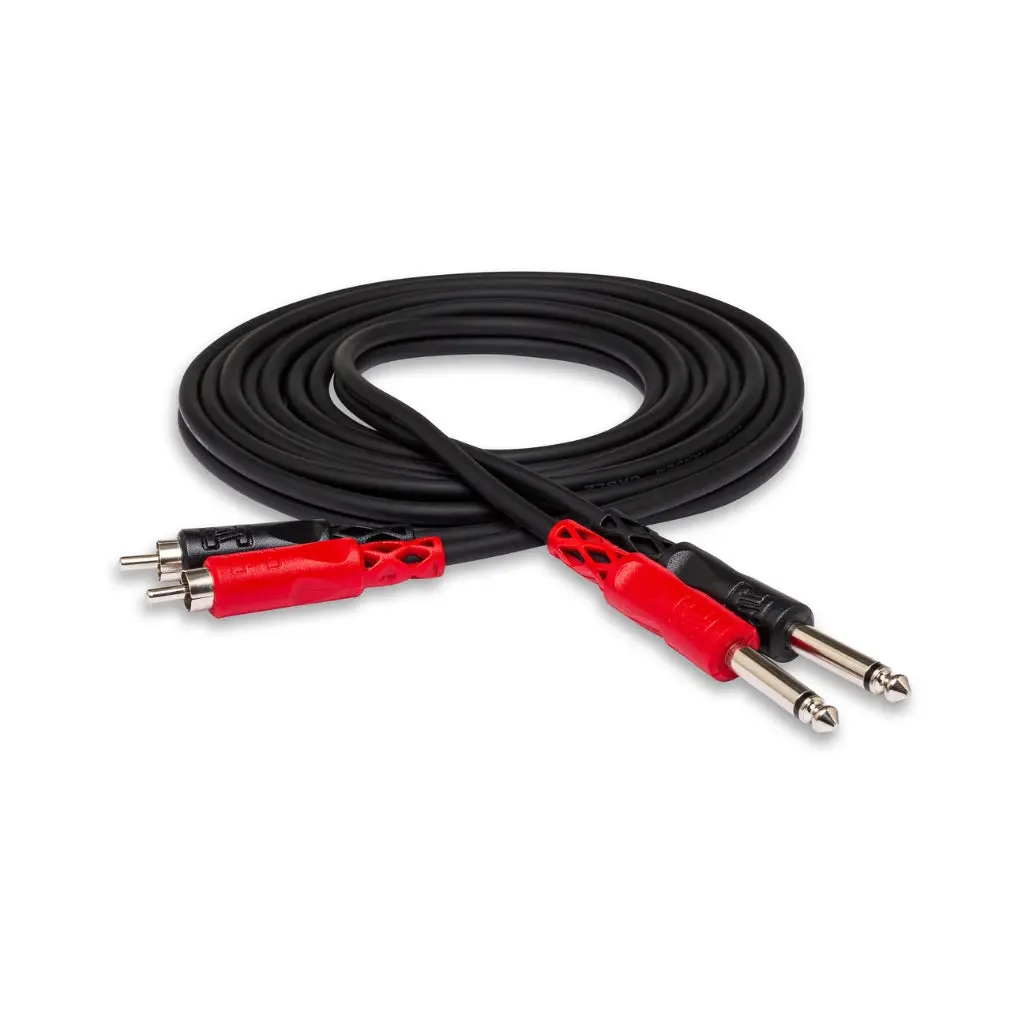 Hosa Technology Dual 1/4 In Ts To Dual Rca Stereo Interconnect Cable 2M 1