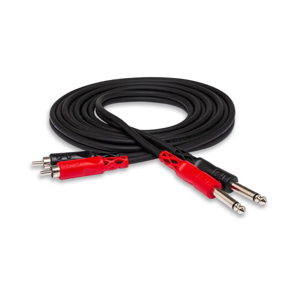 Hosa Technology Dual 1/4 In Ts To Dual Rca Stereo Interconnect Cable 3M 1