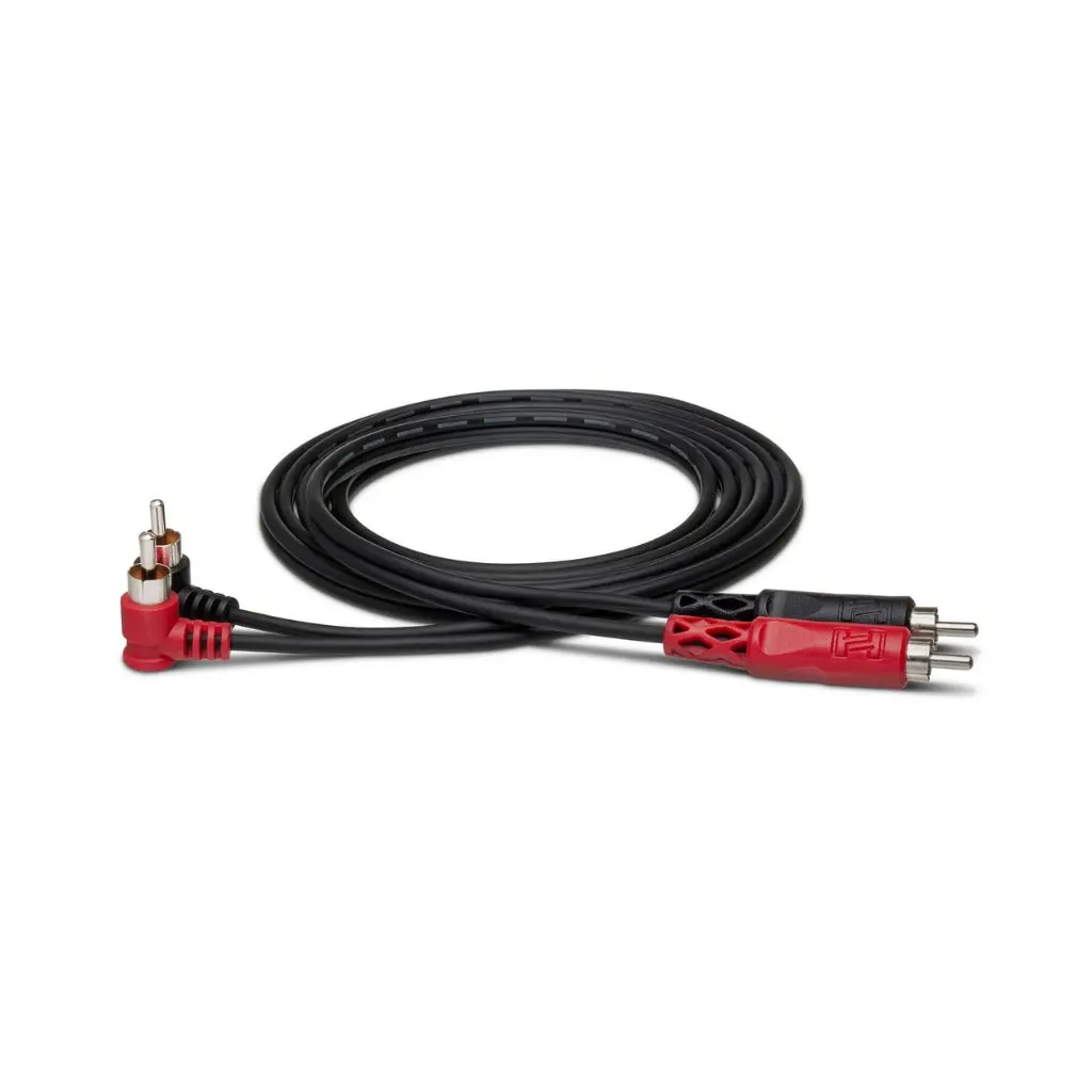 Hosa Technology Dual Rca To Dual Right-Angle Rca Stereo Interconnect Cable 1M 1