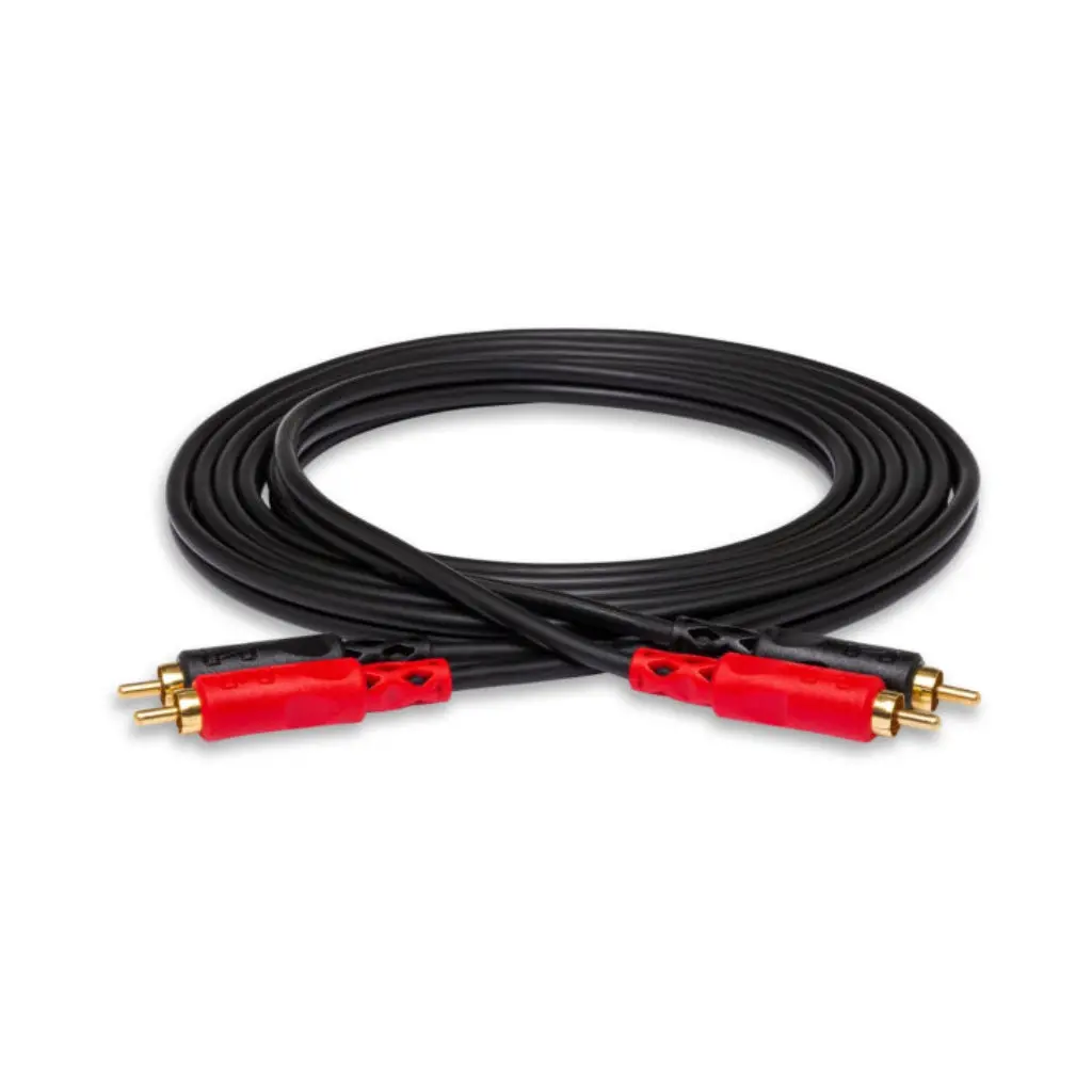 Hosa Technology Dual Right-Angle Rca To Same Stereo Interconnect Cable 2M Gold 1