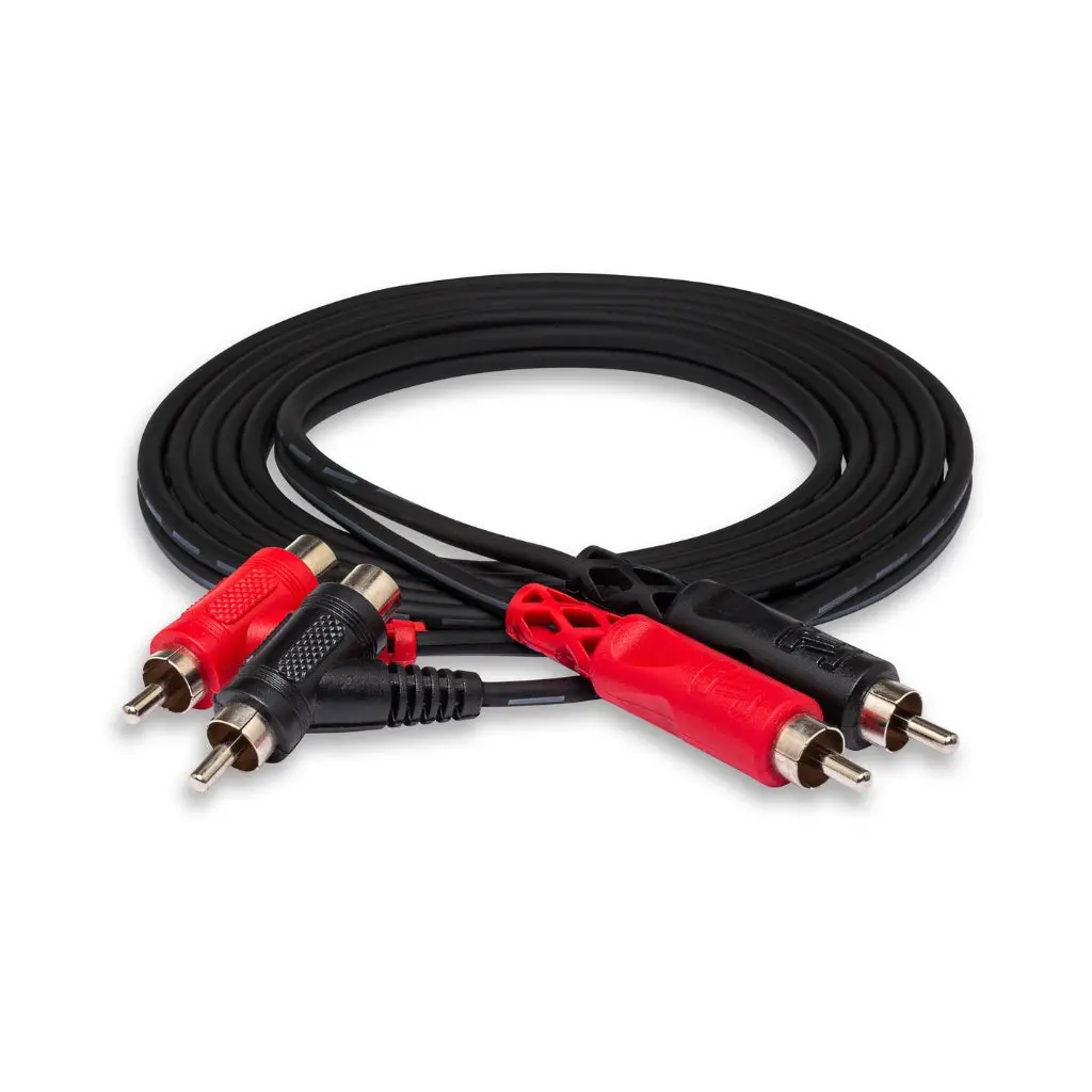 Hosa Technology Dual Rca To Dual Piggyback Rca Stereo Interconnect Cable 2M 1