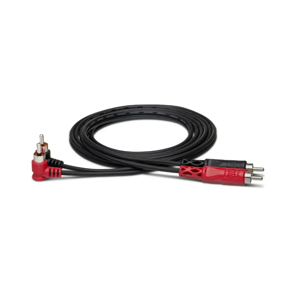 Hosa Technology Dual Rca To Dual Right-Angle Rca Stereo Interconnect Cable 2M 1
