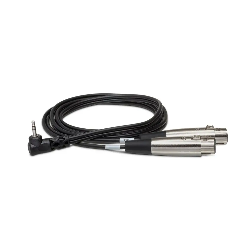 Hosa Technology Dual Xlr3f To Right-Angle 3.5 Mm Trs Microphone Cable 2Ft 1