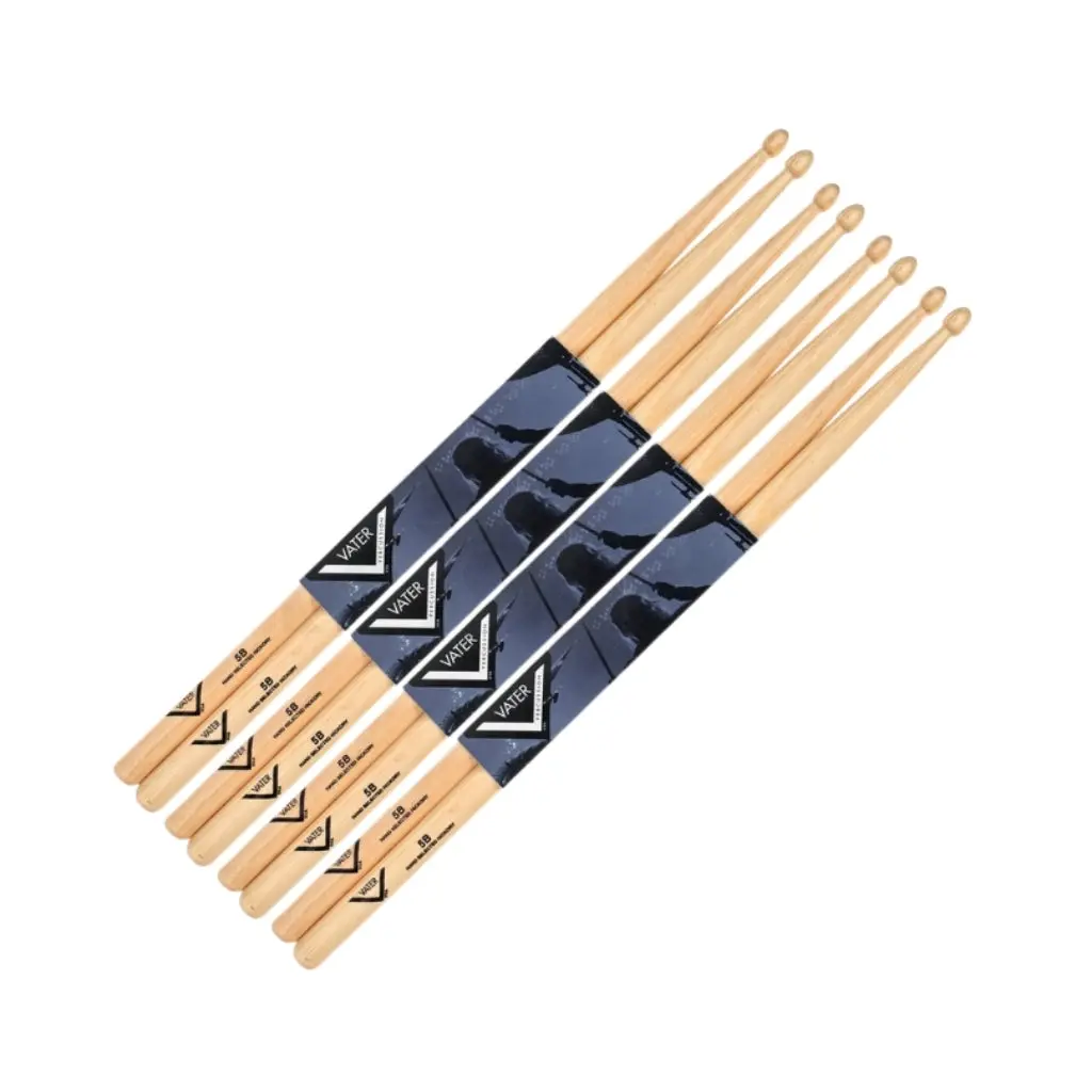 Vater Vsp5bw American Hickory Drumsticks - 5B, 4-Pack 1