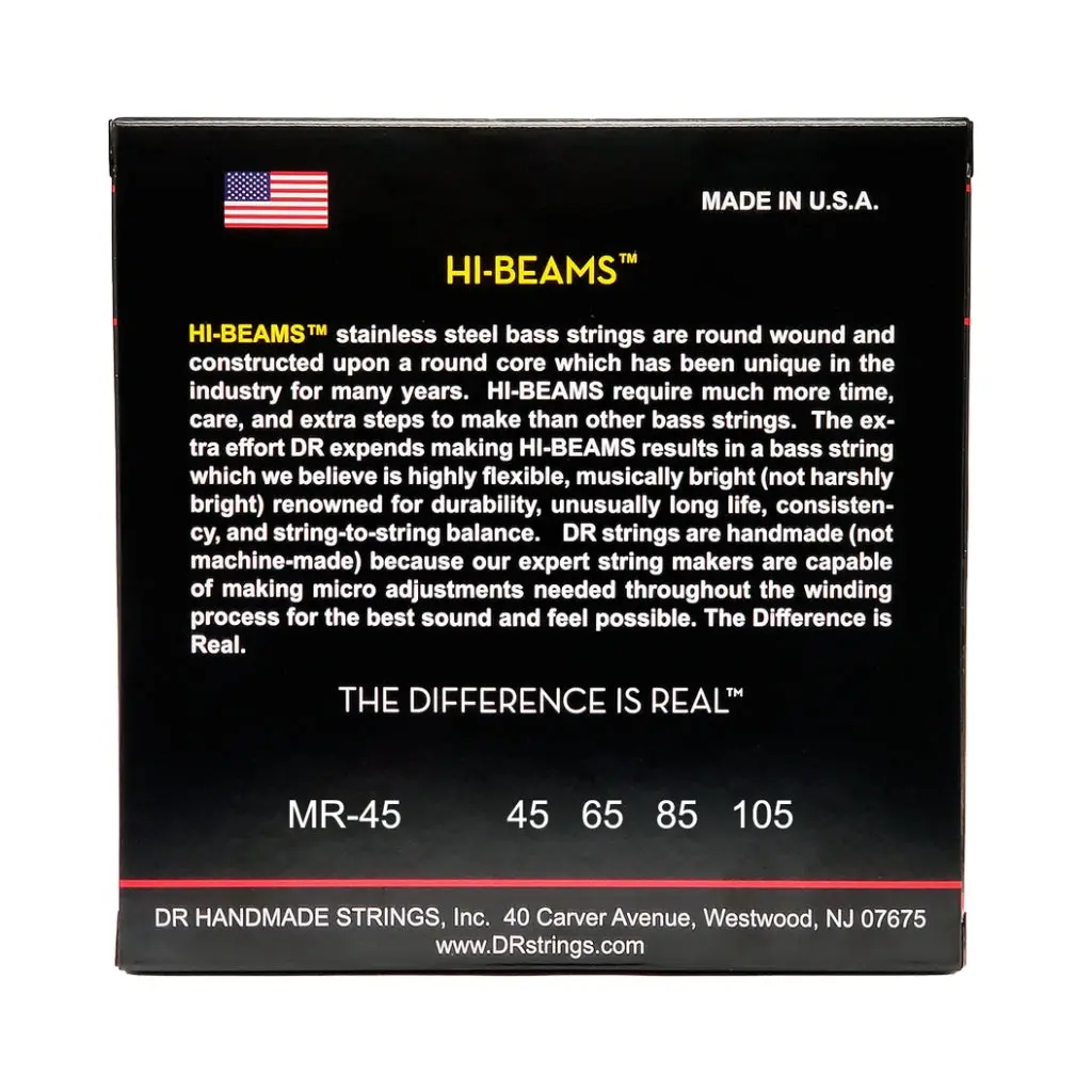 Dr Hi-Beam Stainless Steel Bass Guitar Strings - Medium 45-105 2