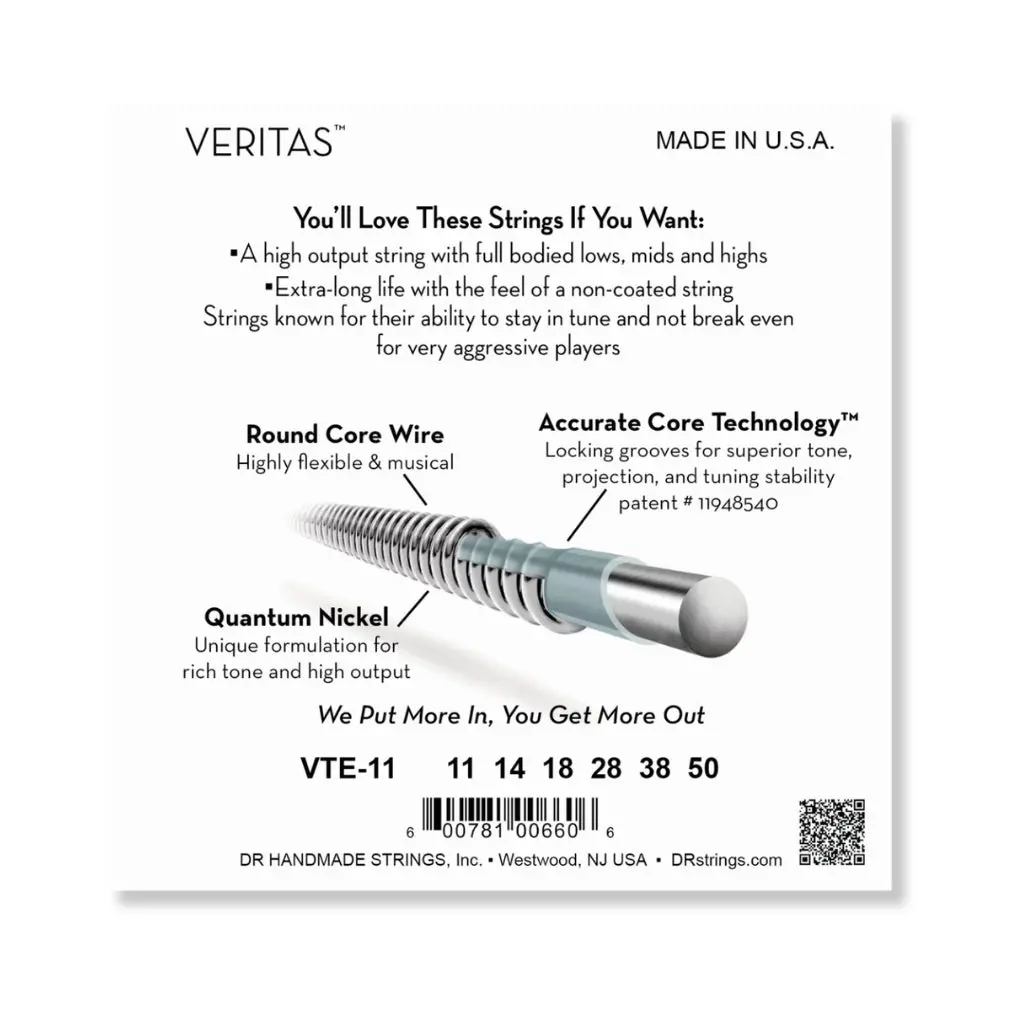Dr Veritas Coated Core Technology Electric Guitar Strings - Heavy 11-50 2