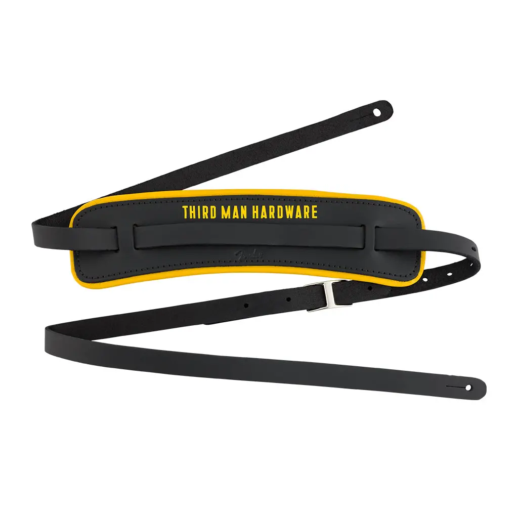 Fender Third Man Hardware Leather Strap - Black/Yellow 1