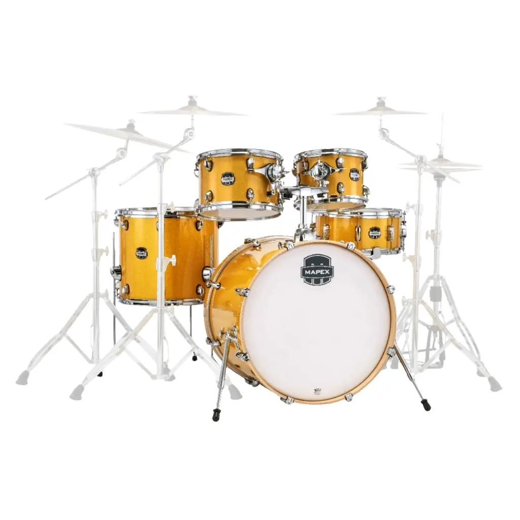 Mapex Mars Birch 5-Piece Rock Fast Shell Pack - Sunflower Sparkle 1