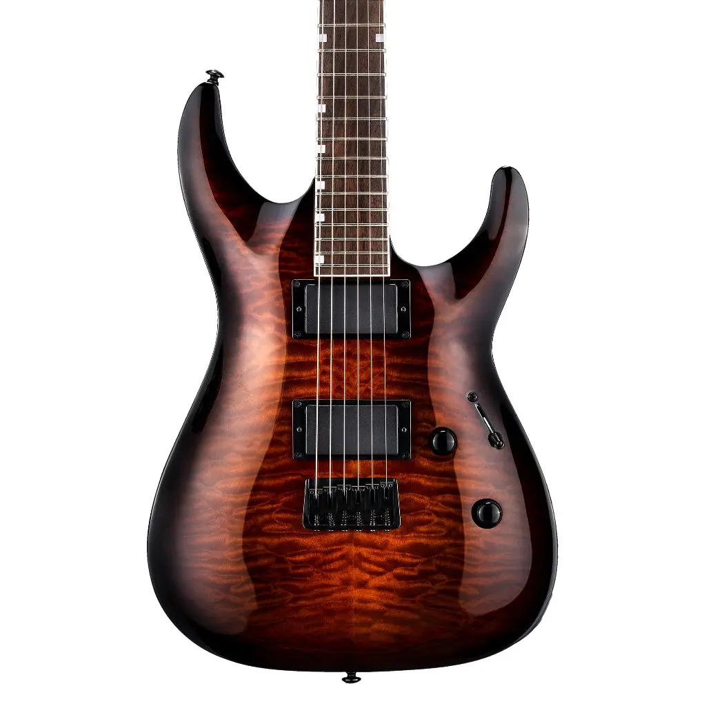 Esp Ltd Mh-200Qm Ht Electric Guitar - Dark Brown Sunburst 1