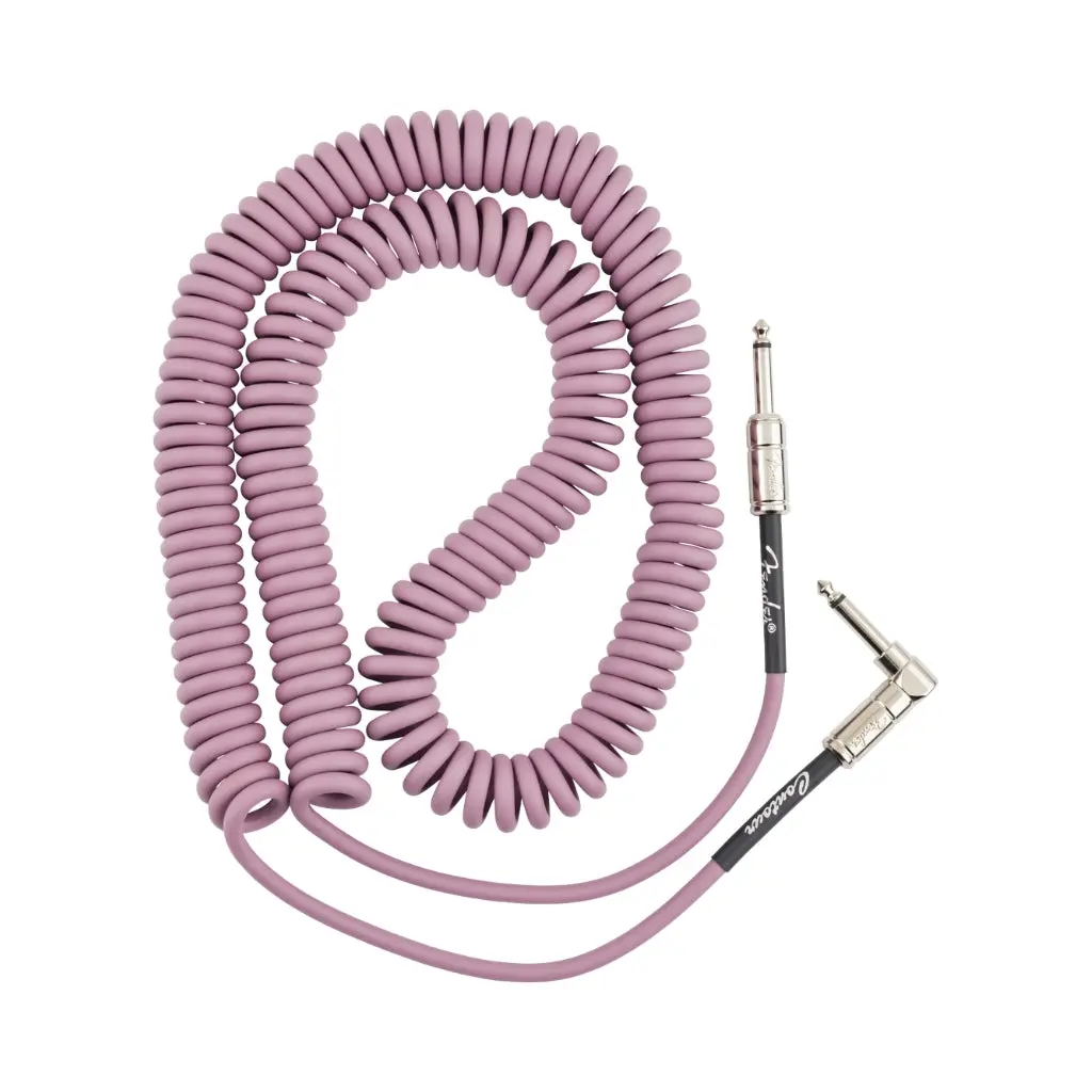 Fender Contour Series Straight To Right Angle Coil Instrument Cable - Burgundy Mist, 30 Feet 1