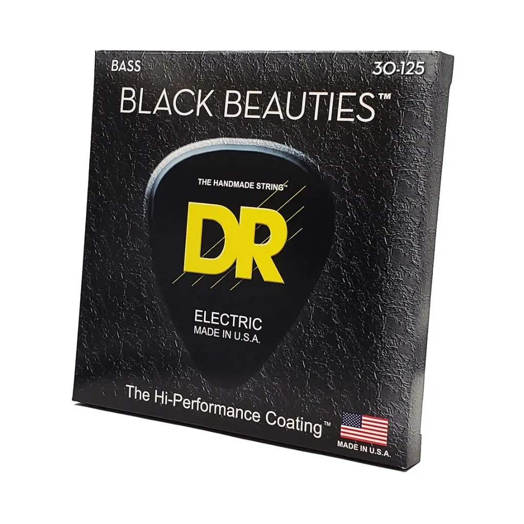Dr Strings Black Beauties Coated Steel 6-String Bass Guitar Strings - Medium 30-125 1