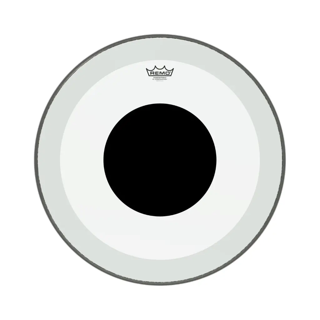 Remo Powerstroke P3 Clear W/ Black Dot Bass Drumhead - 20 Inches 1