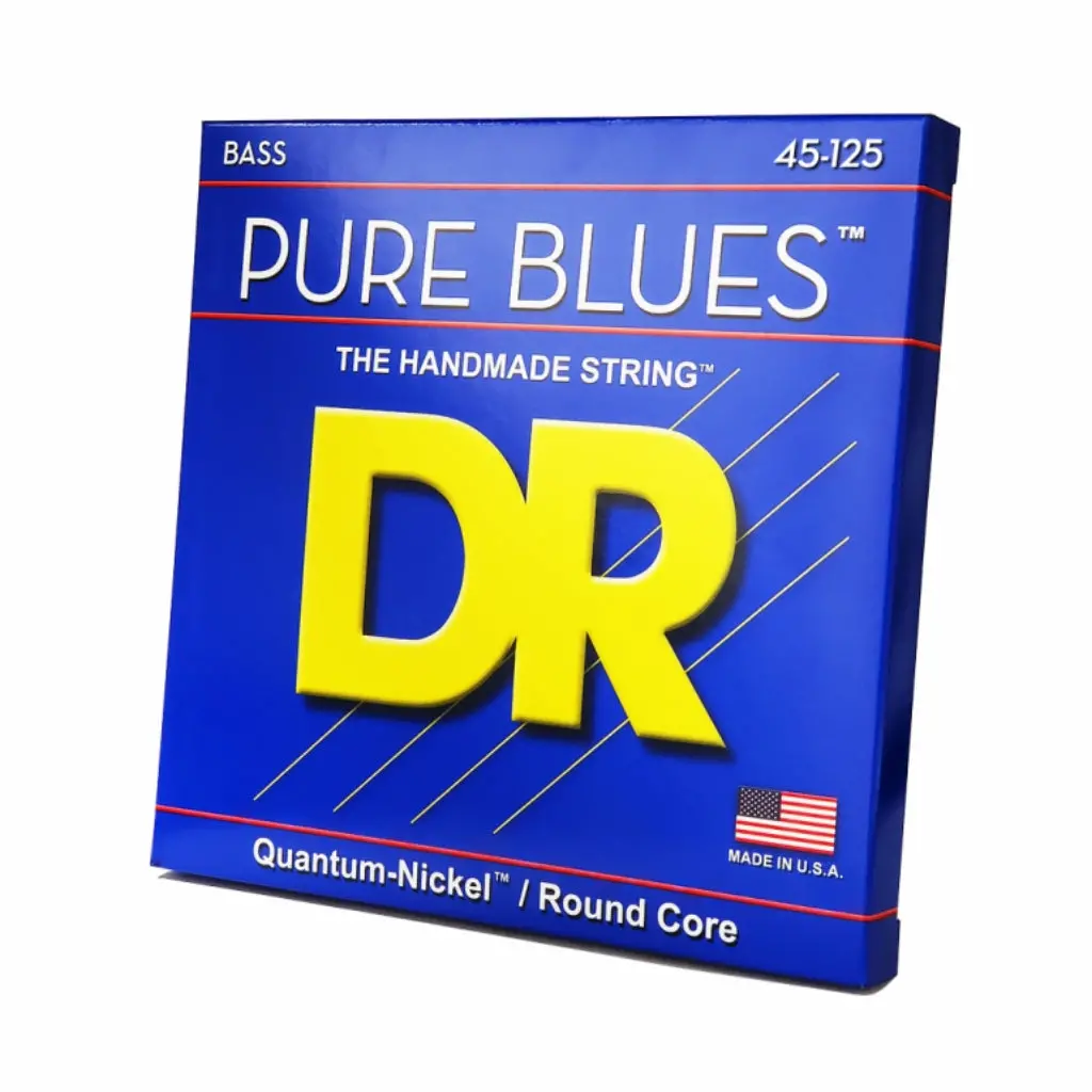 Dr Pure Blues Quantum-Nickel/Round Core Bass Guitar Strings - Medium 5-String 45-125 1