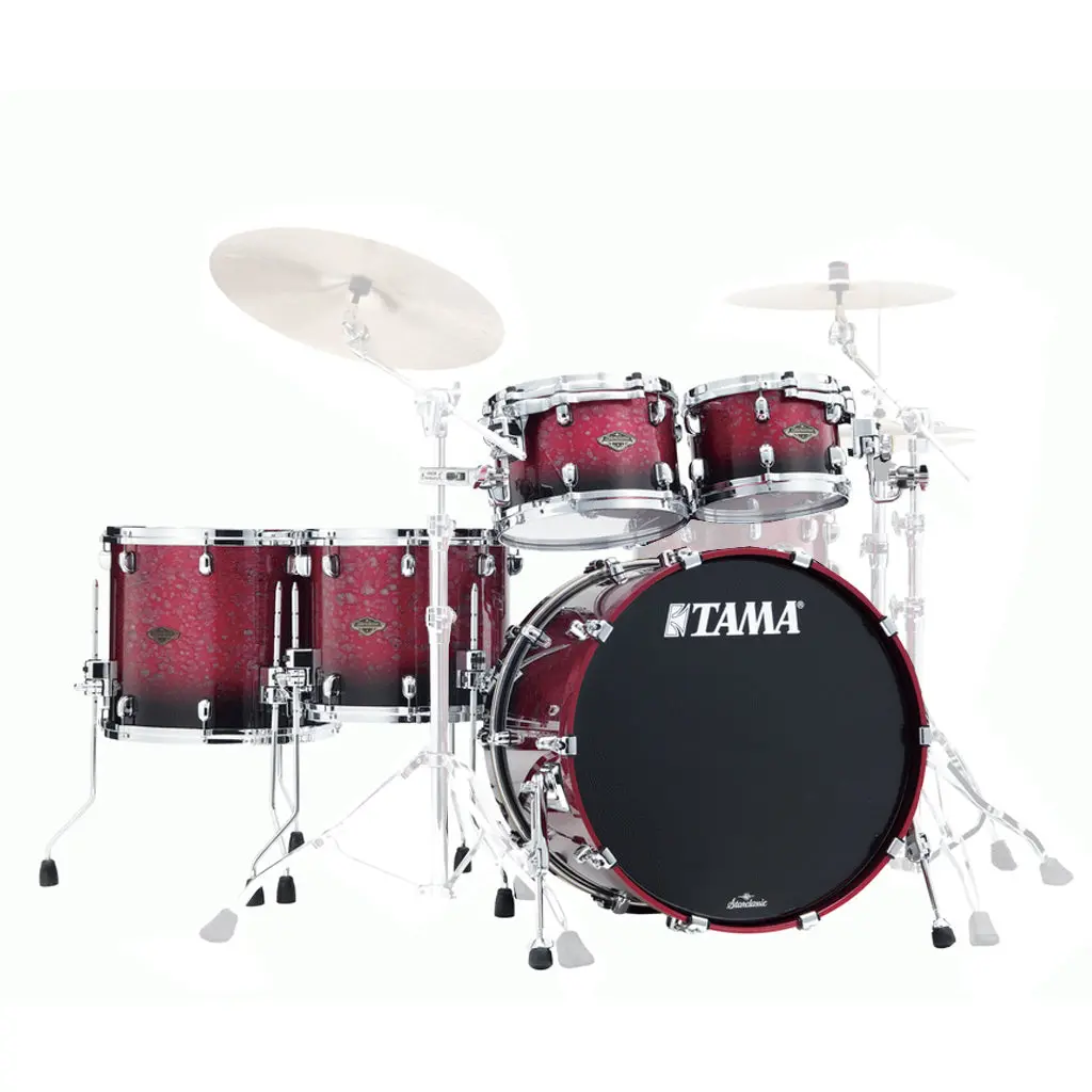 Tama Wbs52rzs Starclassic Walnut/Birch 5-Piece Shell Set - Molten Dark Raspberry Fade 1