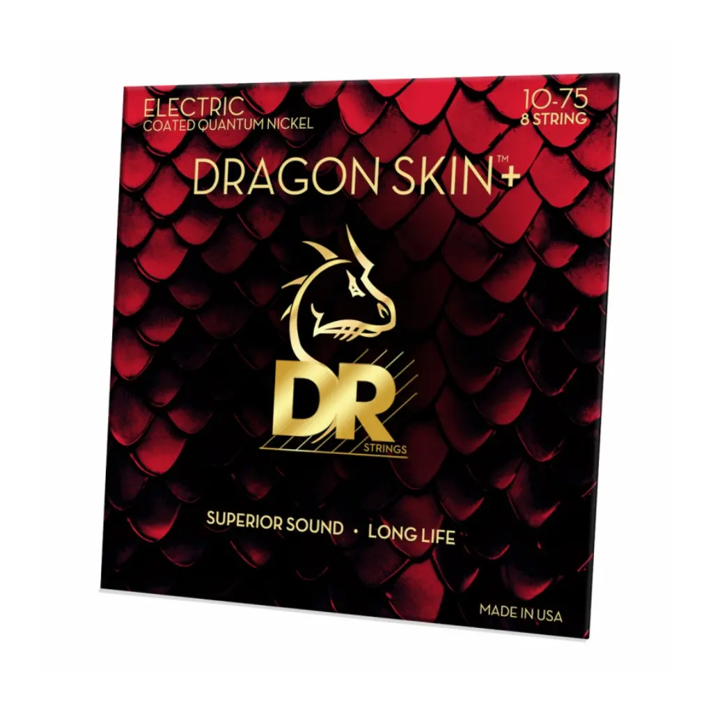 Dr Strings Dragon Skin+ Quantum Nickel 8-String Electric Guitar Strings - Medium 10-75 1