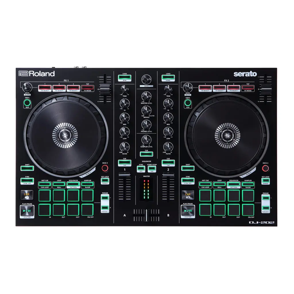 Roland Dj-202 4-Deck Serato Dj Controller With Drum Machine 1