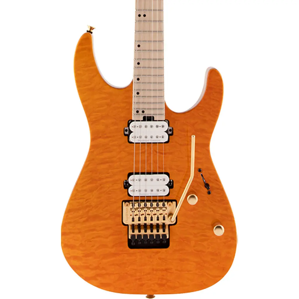 Charvel Pro-Mod Dk24 Hh Fr M Mahogany With Quilt Maple - Dark Amber 1