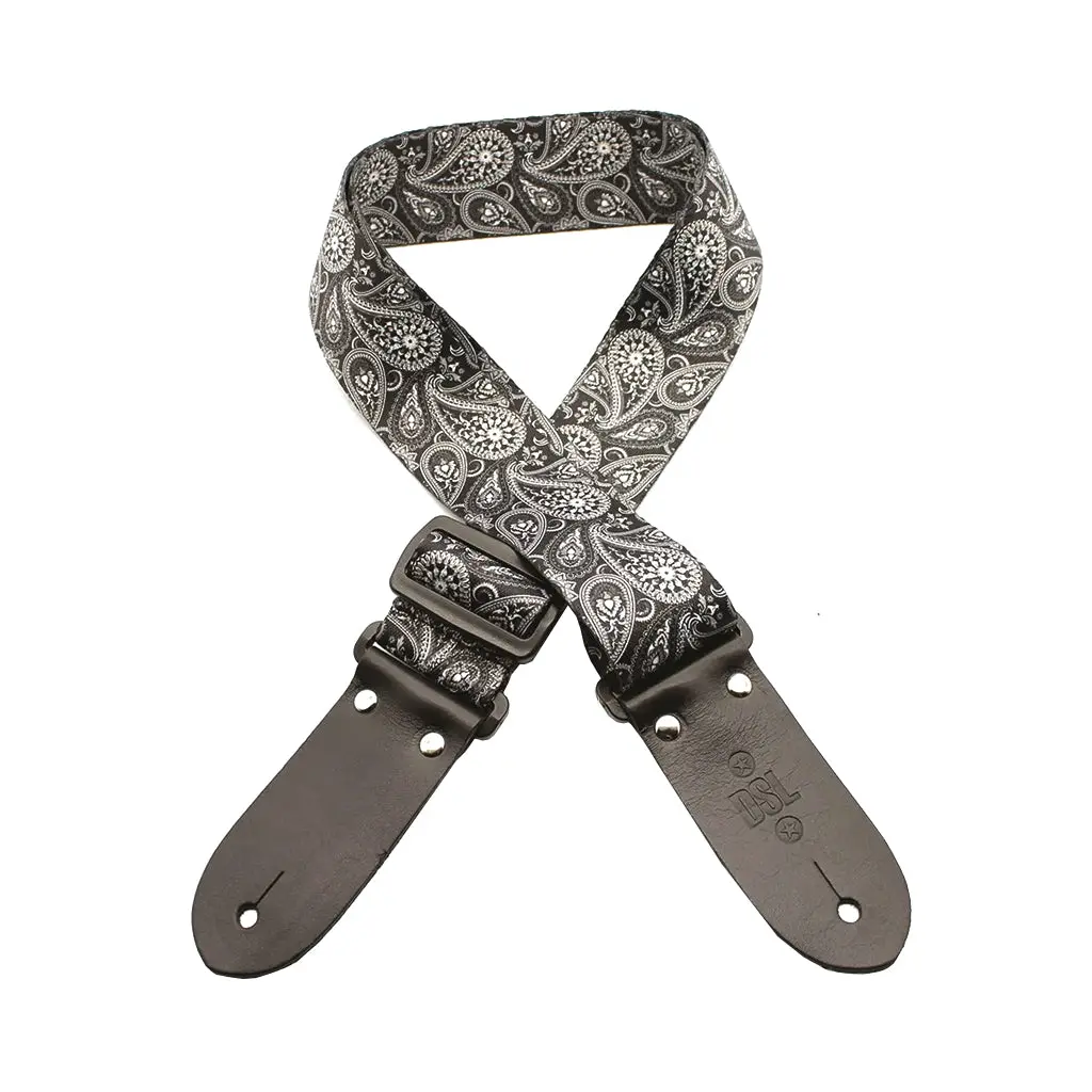 Dsl Dp20-Pais-Black Strap 2" Paisley Black Printed Webbing 1
