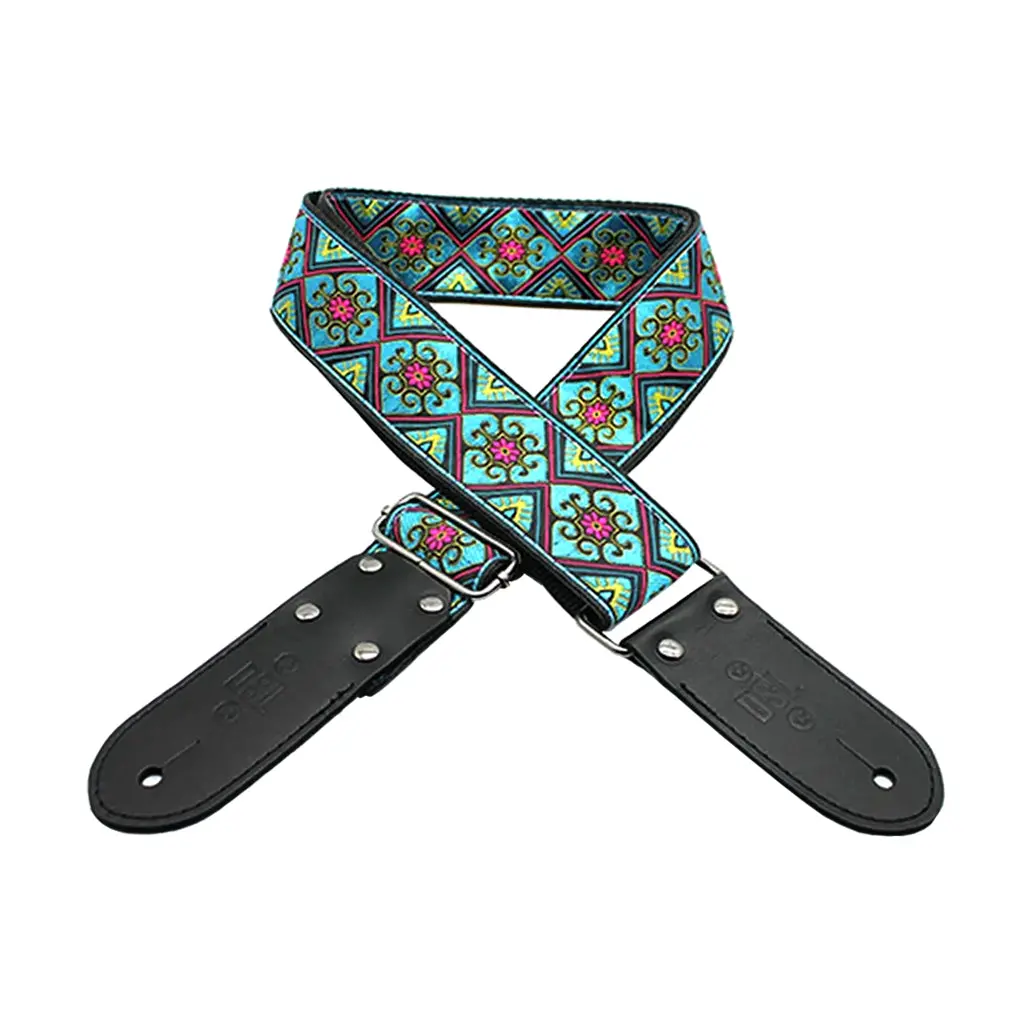 Dsl Jac20-Babylon-Blue Jacquard Weaving Guitar Strap - 2" 1