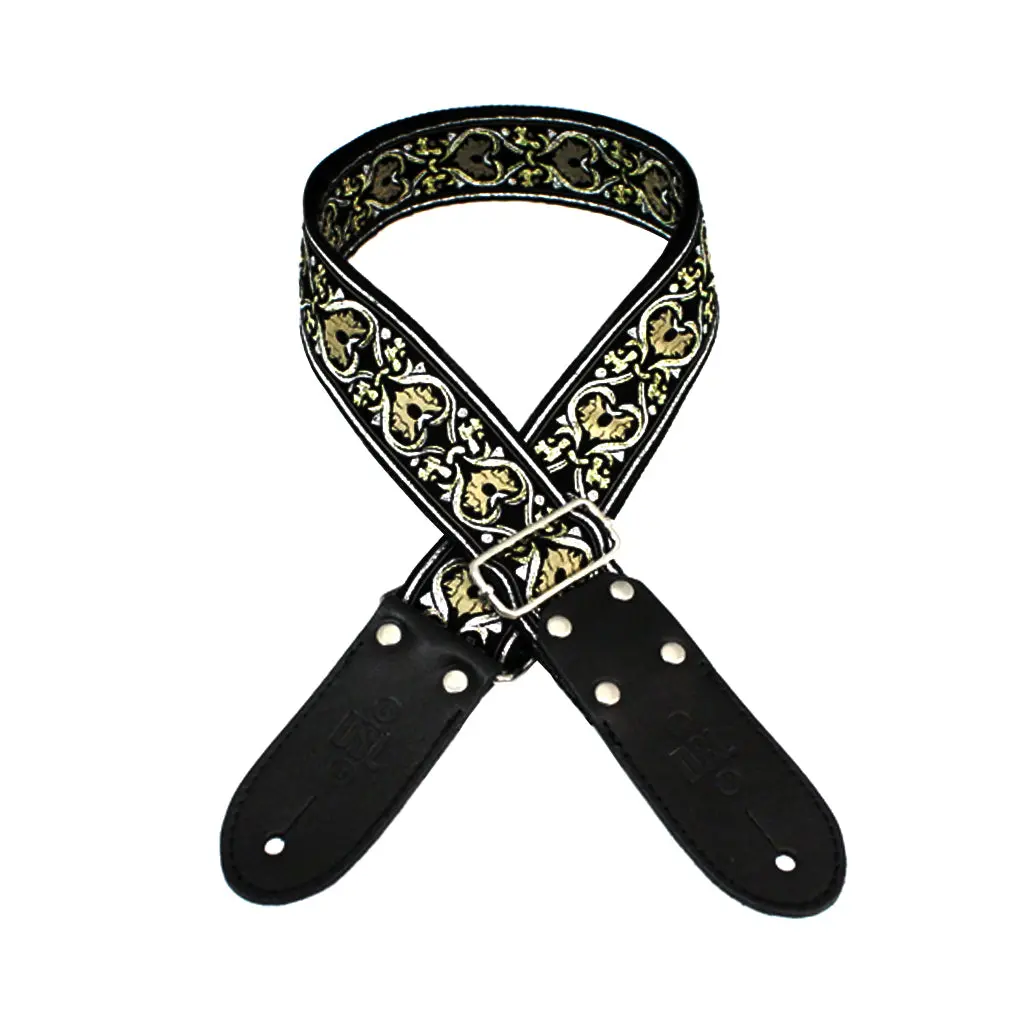 Dsl Jac20-Gok Strap 2" Jacquard Weave - Gold And Black 1