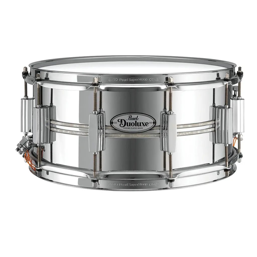 Pearl 14"X6.5" Duoluxe Chrome Over Brass Snare Drum 1
