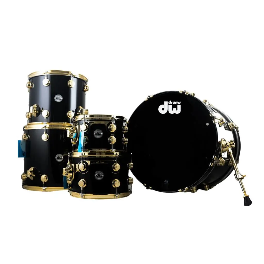 Dw Collector's Series® Cherry Spruce Hybrid 5 Piece Shell Pack - Piano Black 1