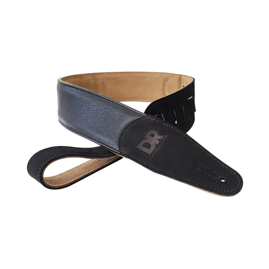 Dr Butter-Soft Guitar Leather Straps - Black 1