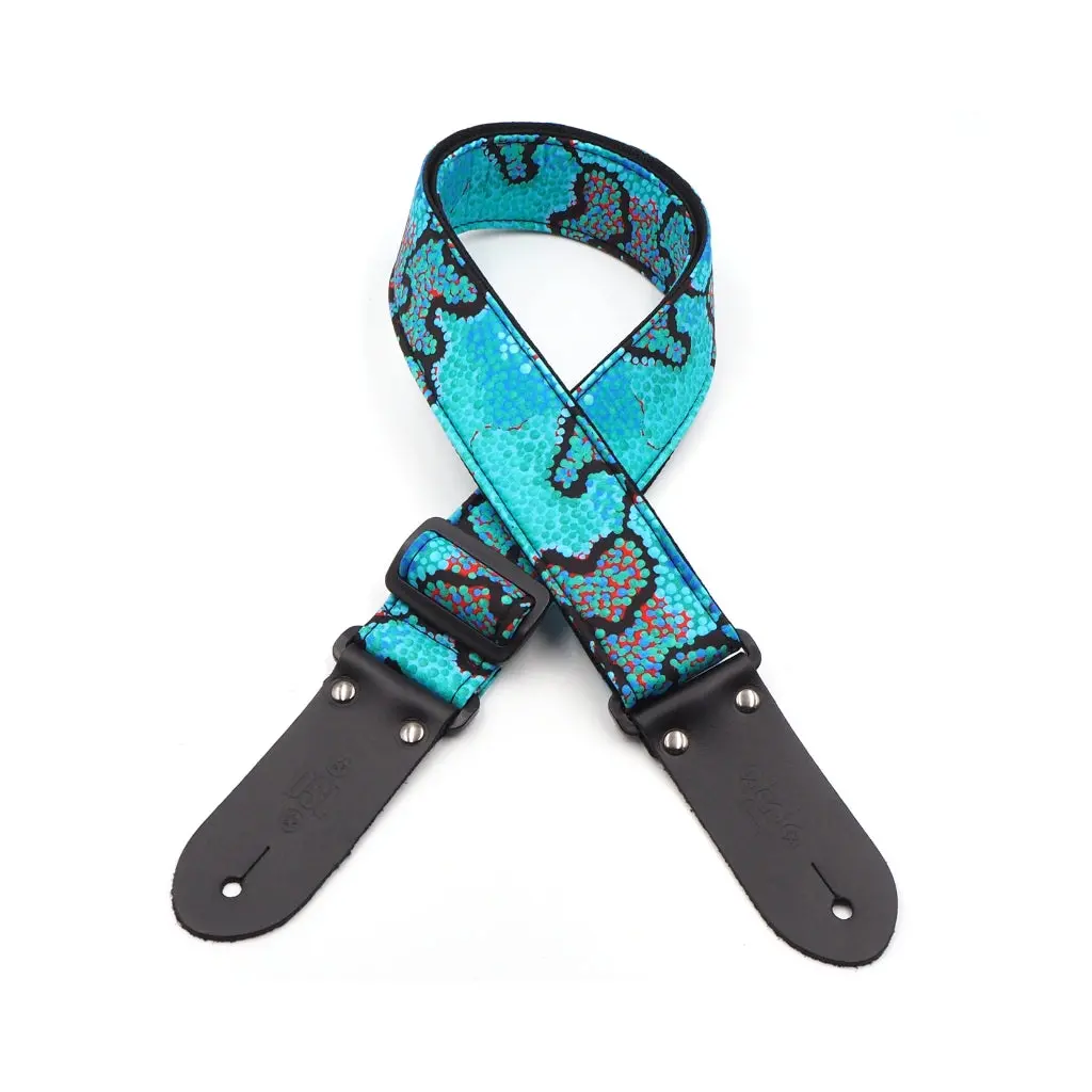 Dsl 2" Indigenous Handmade Fabric Guitar Strap - Water Dreaming 1