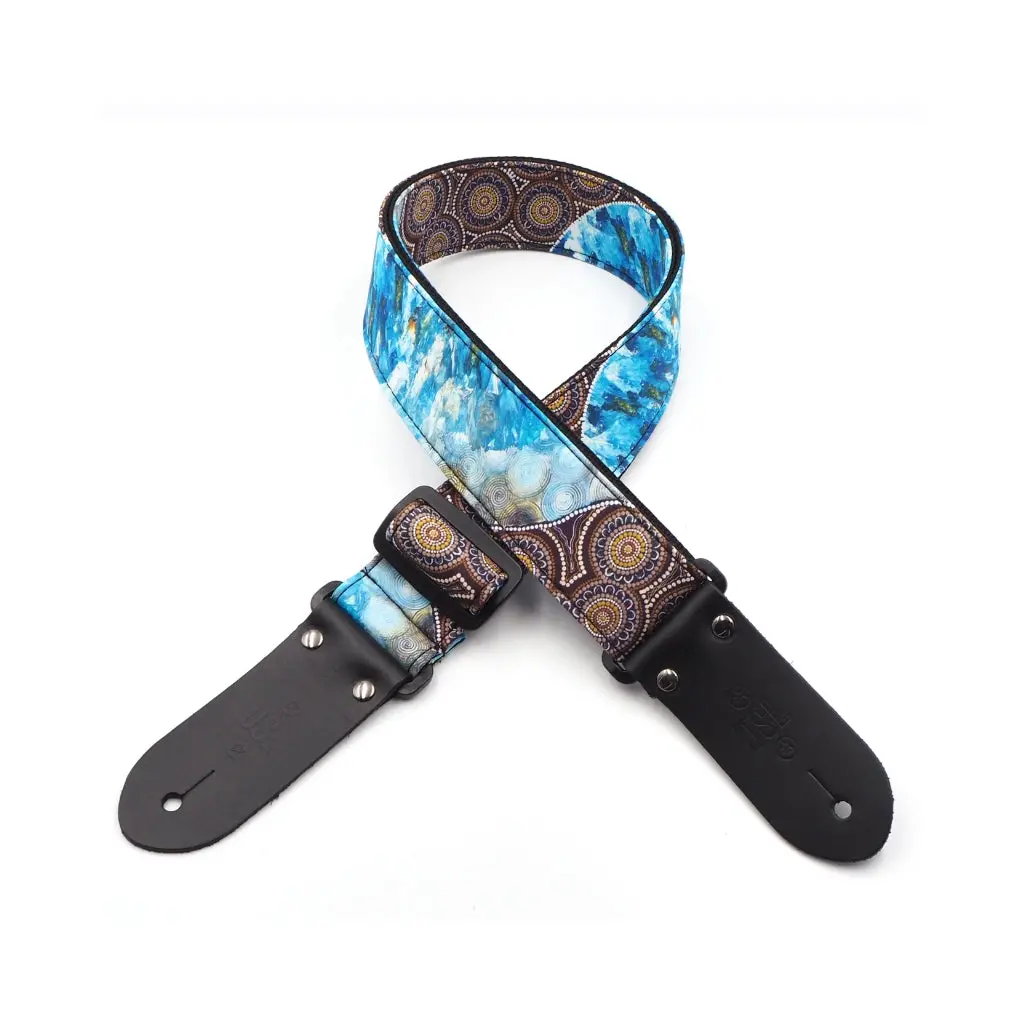 Dsl 2" Indigenous Handmade Fabric Guitar Strap - The Beach 1