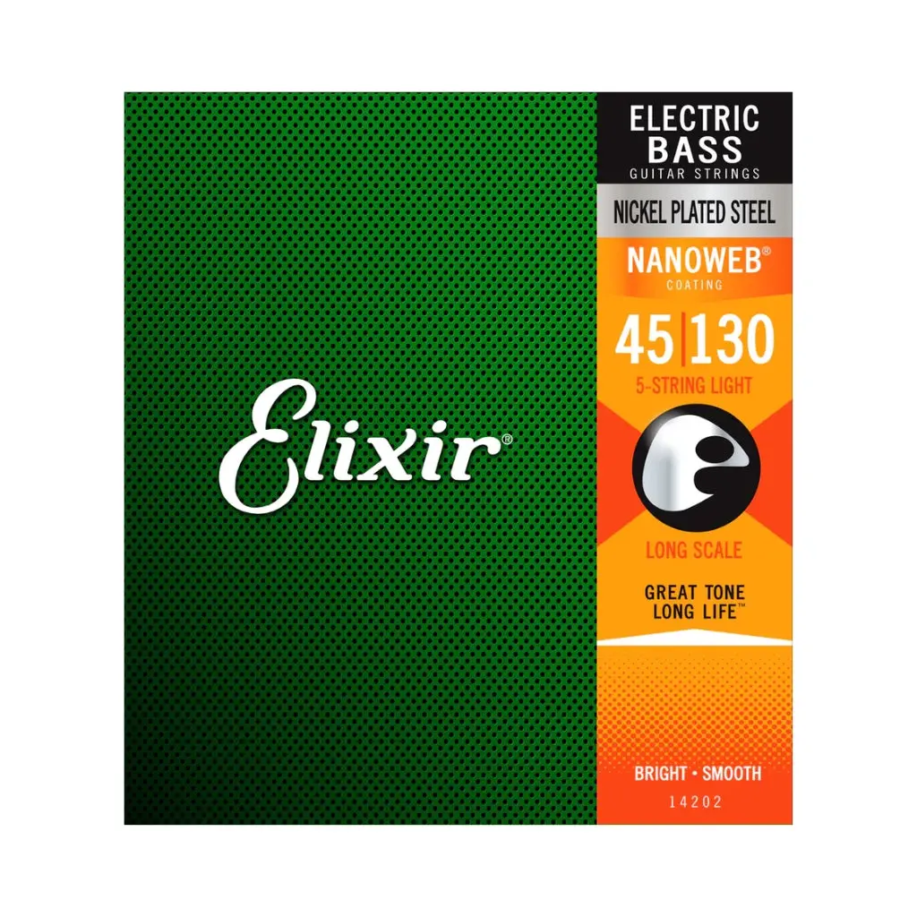 Elixir Nanoweb 5 String Bass Light Long Scale 45 To 130 2