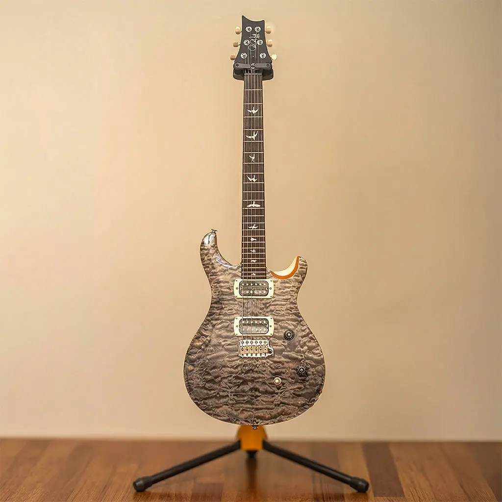 Prs Se Ce 24 Quilted Maple Top & Swamp Ash Back Electric Guitar - Charcoal /White Doghair 1